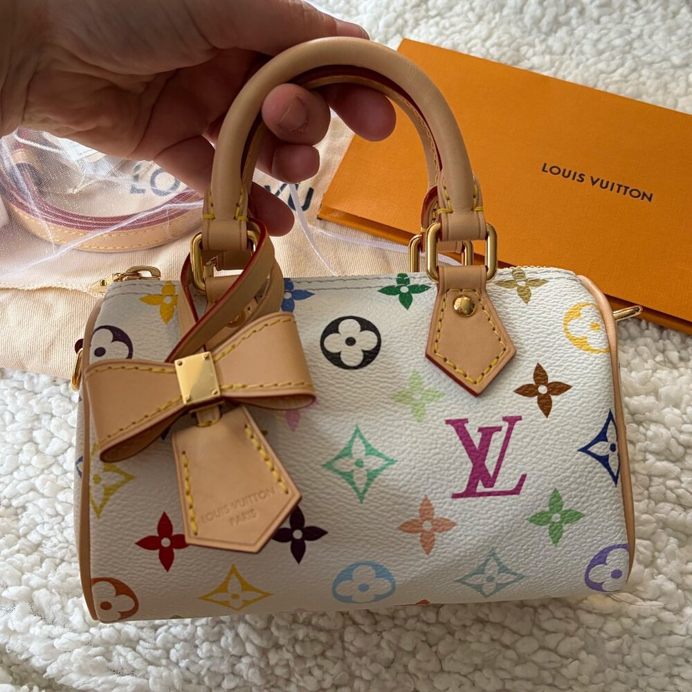 NWT Louis Vuitton X Takashi Murakami 2025 Nano Speedy White Multicolor - Picture 2 of 9